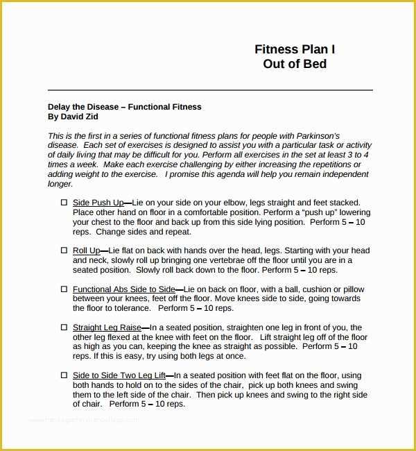 Gym Business Plan Template Free Of 10 Fitness Plan Templates