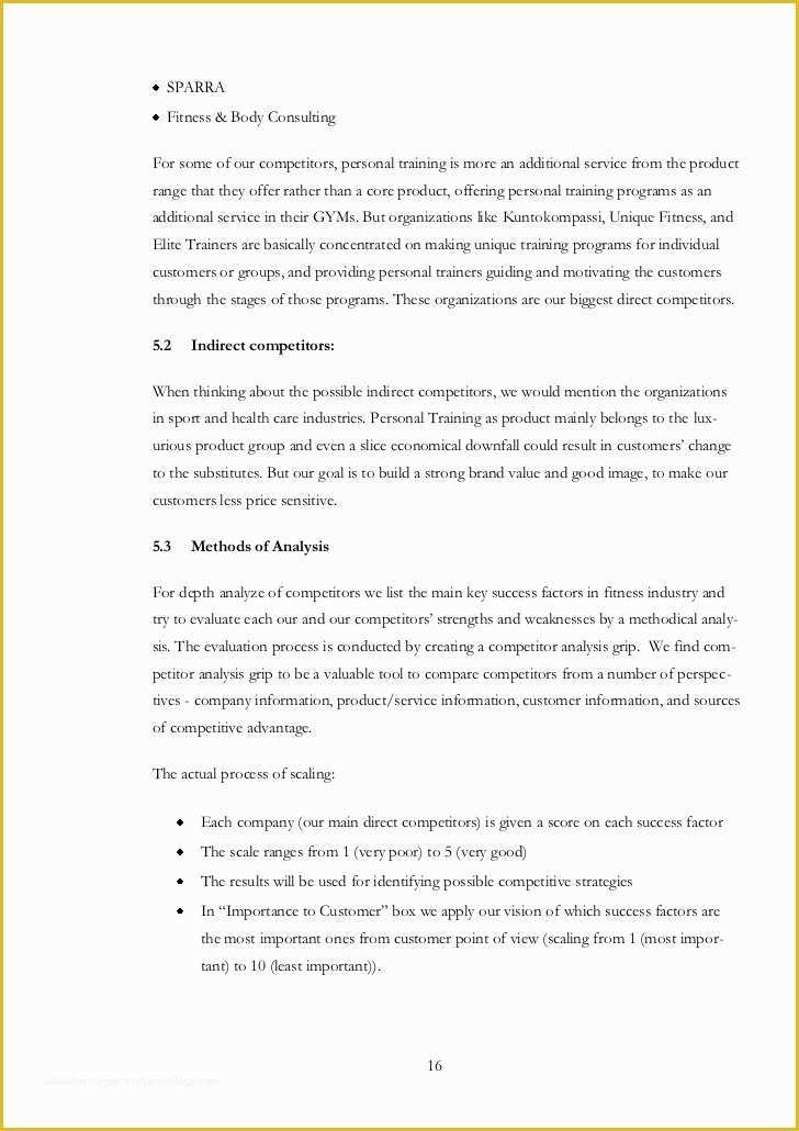 Gym Business Plan Template Free Of Fitness Business Plan And Forms 