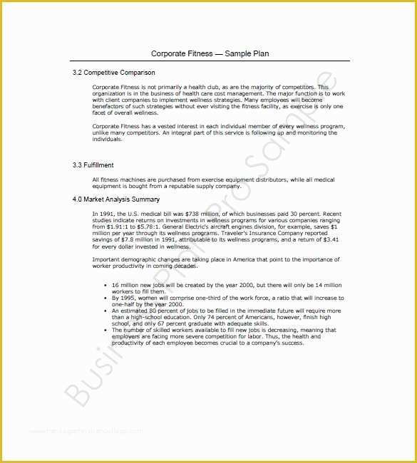 Gym Business Plan Template Free Of Fitness Studio Business Plan Template Gym Business Plan