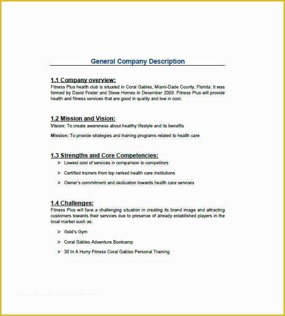 Gym Business Plan Template Free Of Gym Business Plan Template 13 Free Word Excel Pdf
