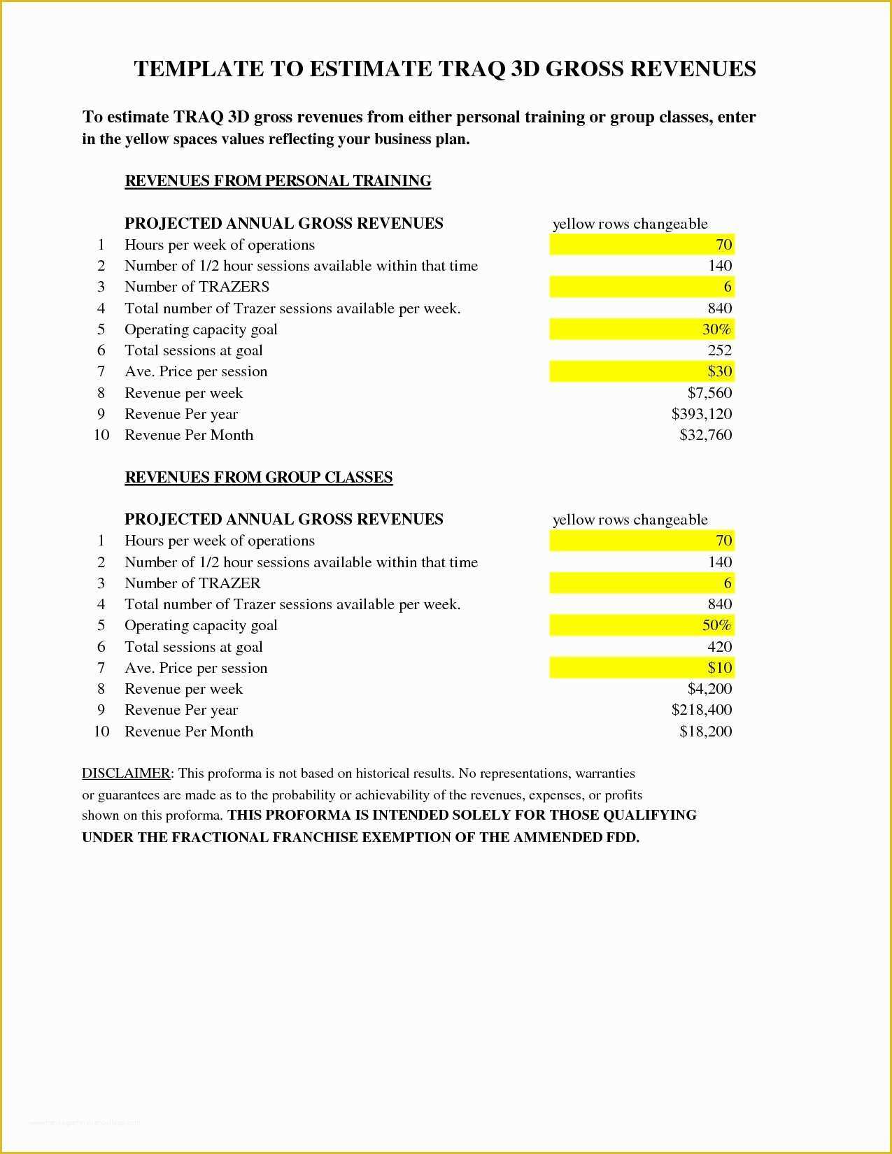 Gym Business Plan Template Free Of Personal Trainer Business Plans