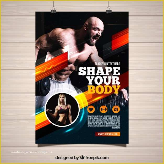 Gym Flyer Template Free Download Of Colorful Modern Gym Flyer Template Vector