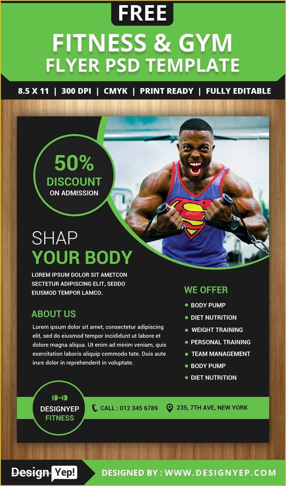 Gym Flyer Template Free Download Of Free Gym and Fitness Flyer Psd Template Designyep