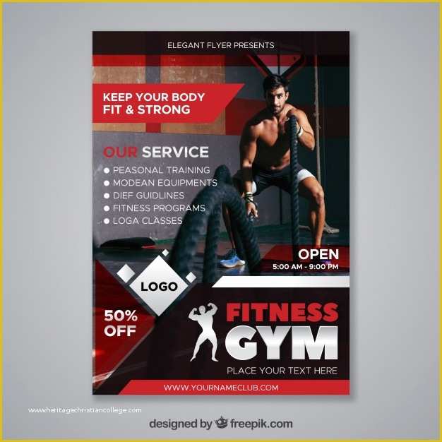 Gym Flyer Template Free Download Of Modern Red Gym Flyer Template with Image Vector