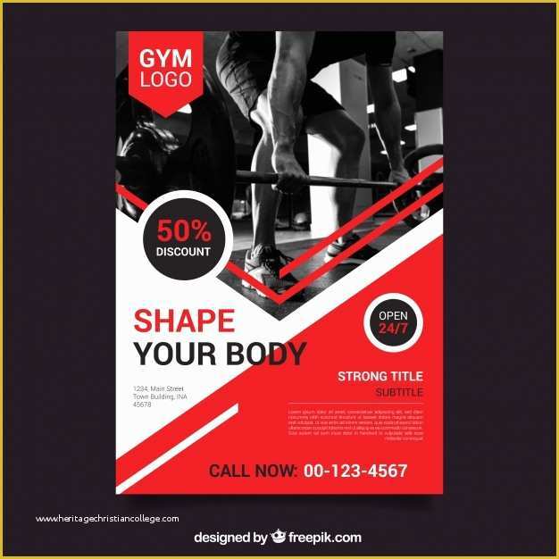 Gym Flyer Template Free Of Red Gym Flyer Template with Image Vector