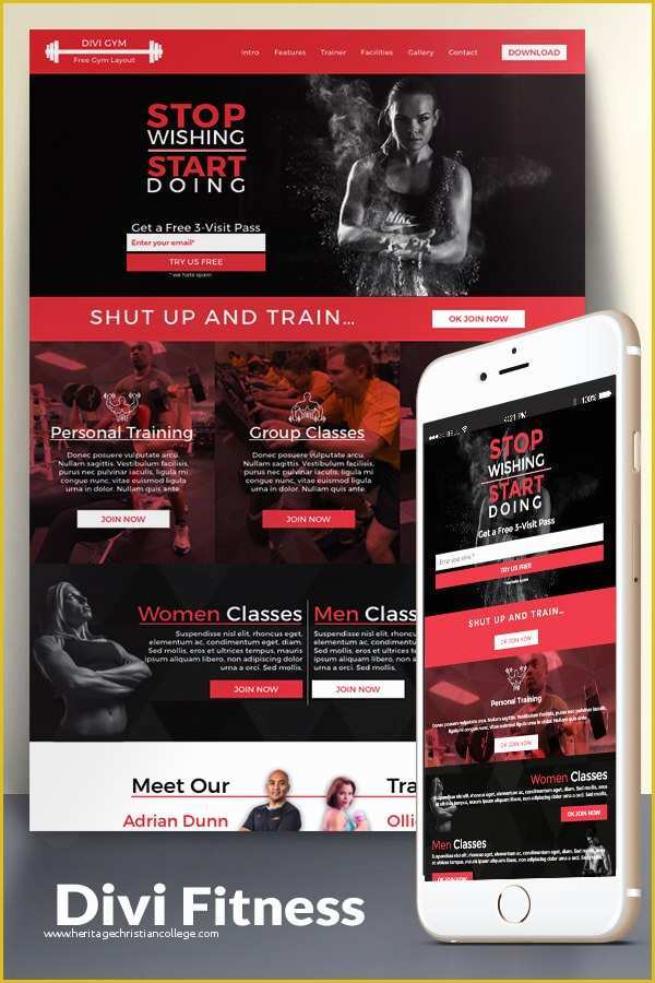 Gym Website Templates Free Of Fitness Gym Website Layout for Divi