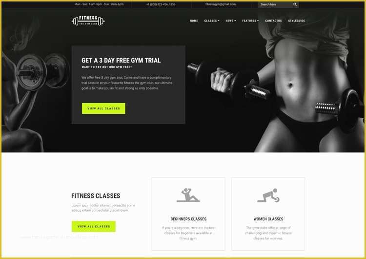Gym Website Templates Free Of Fitness Gym Website Template Free Download Ease Template