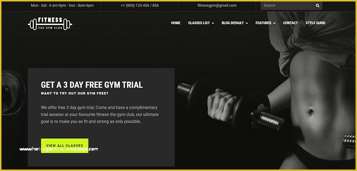 Gym Website Templates Free Of Fitness Gym Website Template