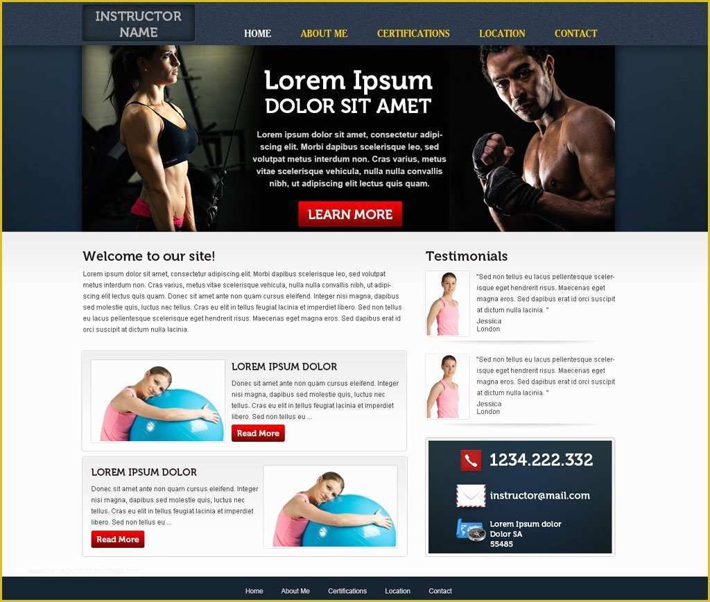 Gym Website Templates Free Of Free Fitness Website Template