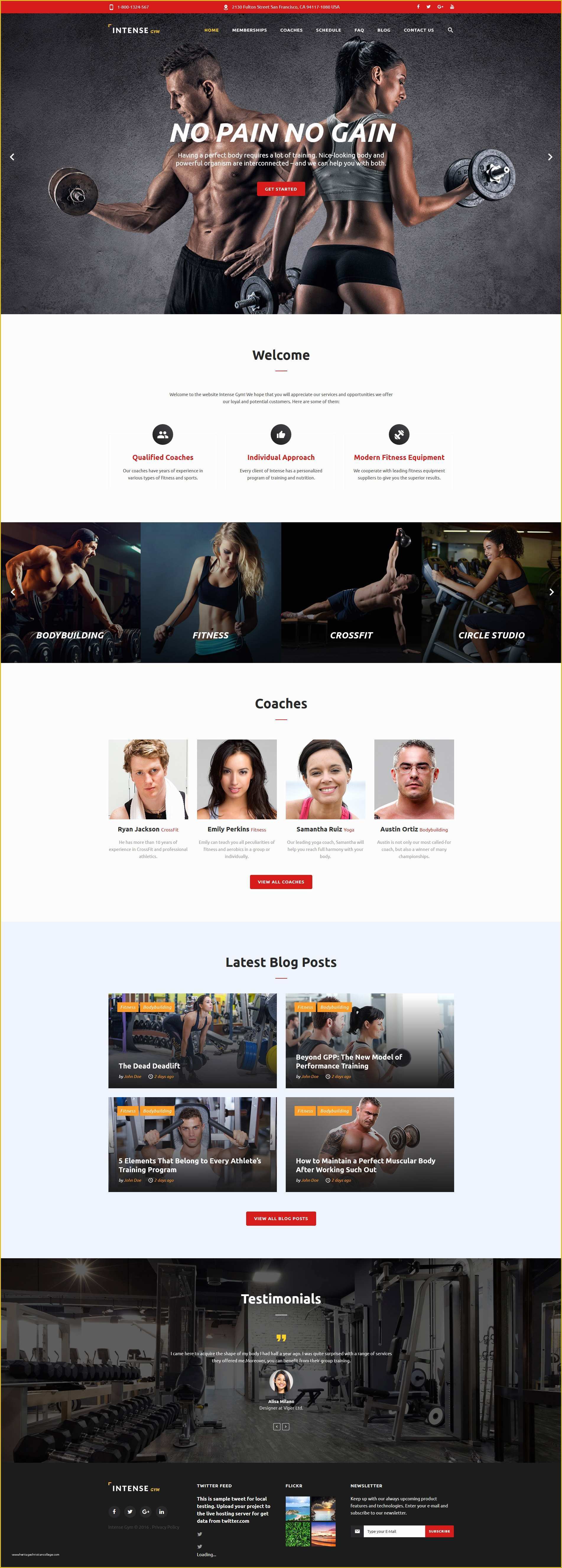 Gym Website Templates Free Of Gym Equipment Website Template