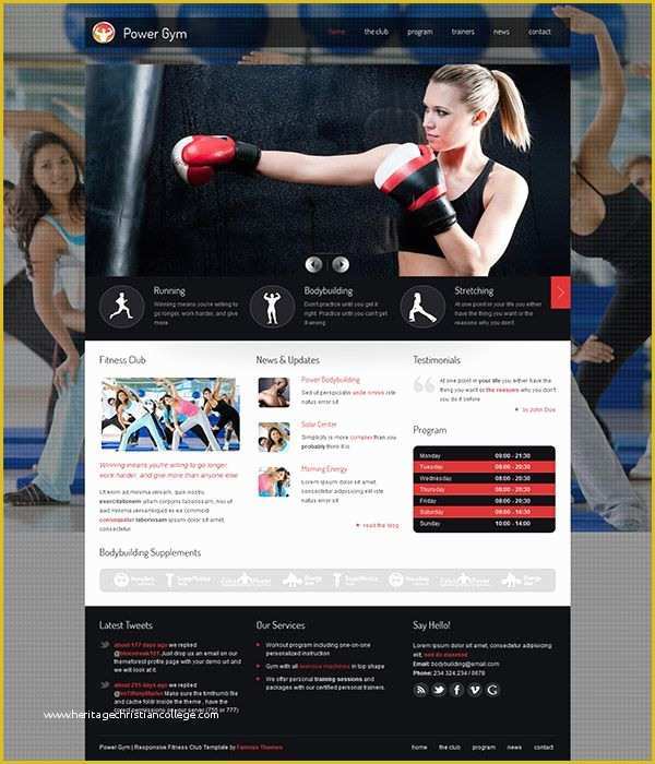 Gym Website Templates Free Of Power Gym Responsive Fitness Club Template