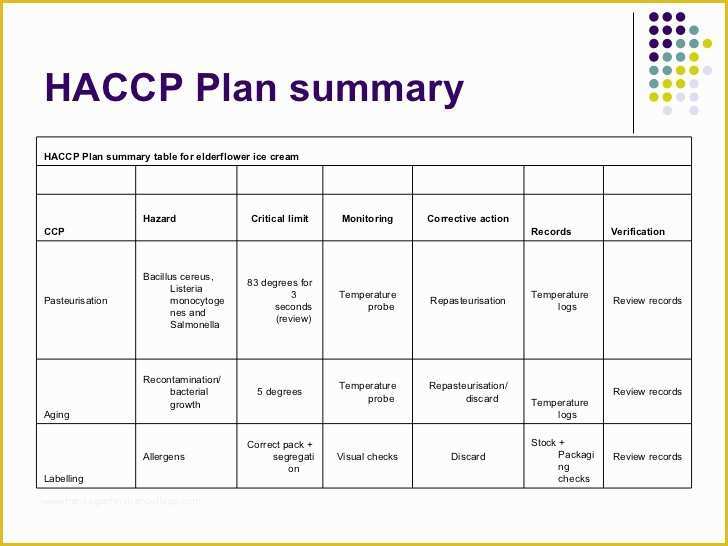 HACCP Flow Chart Template Printable