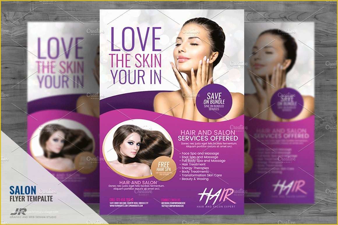 Hair Salon Flyer Templates Free Of Beauty Salon Flyer Flyer Templates Creative Market