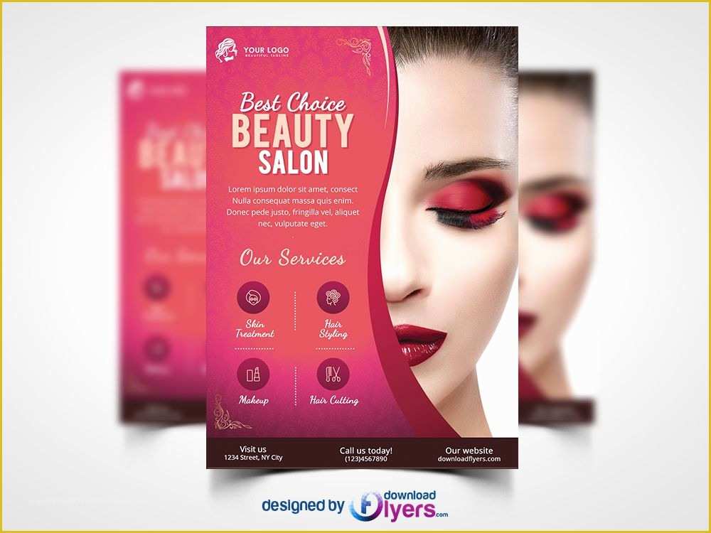 Hair Salon Flyer Templates Free Of Beauty Salon Flyer Template Free Psd 1