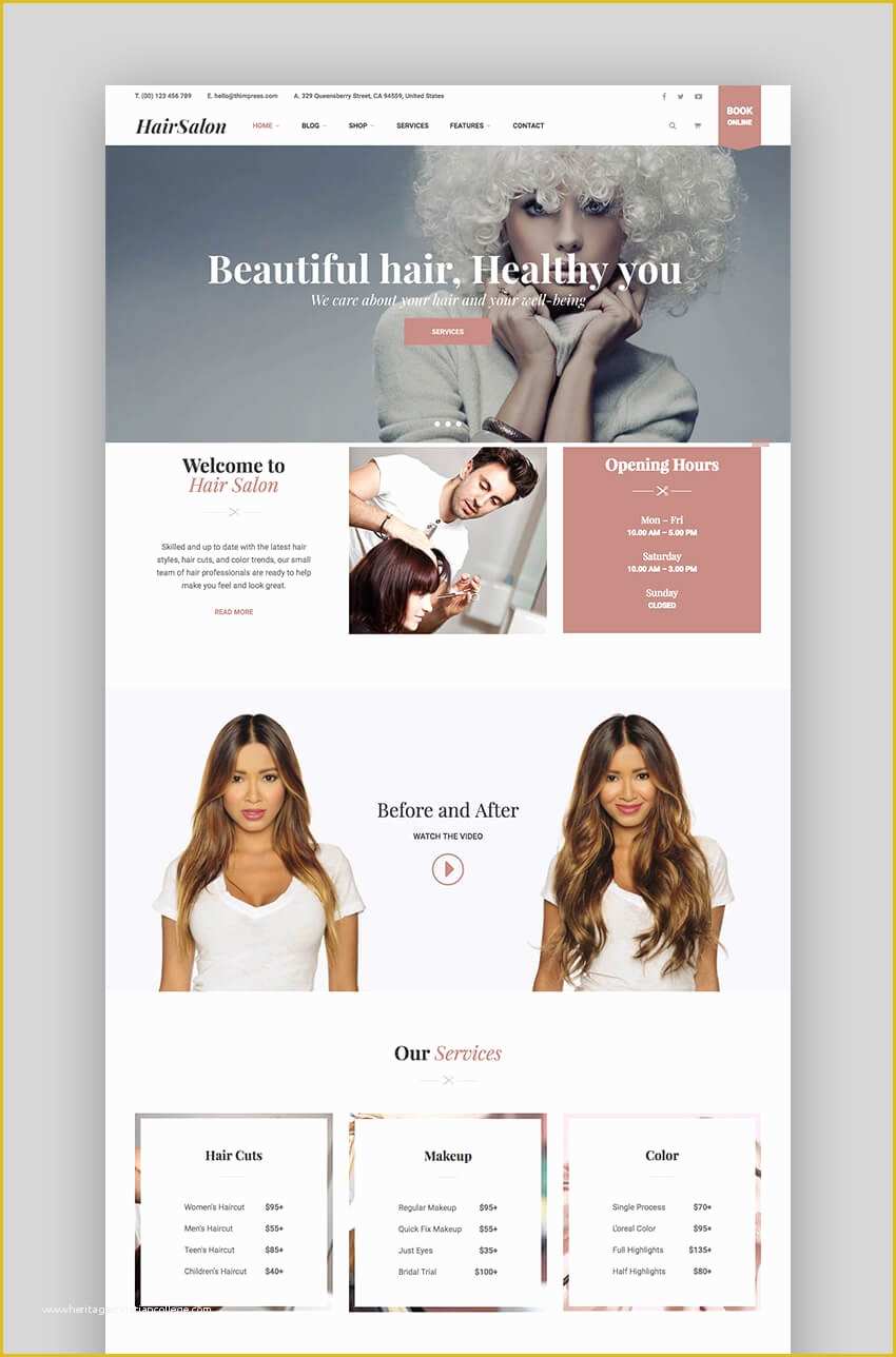 Hair Salon Website Design Templates Free Of 20 Best Spa & Beauty Salon Wordpress themes for 2018 Websites