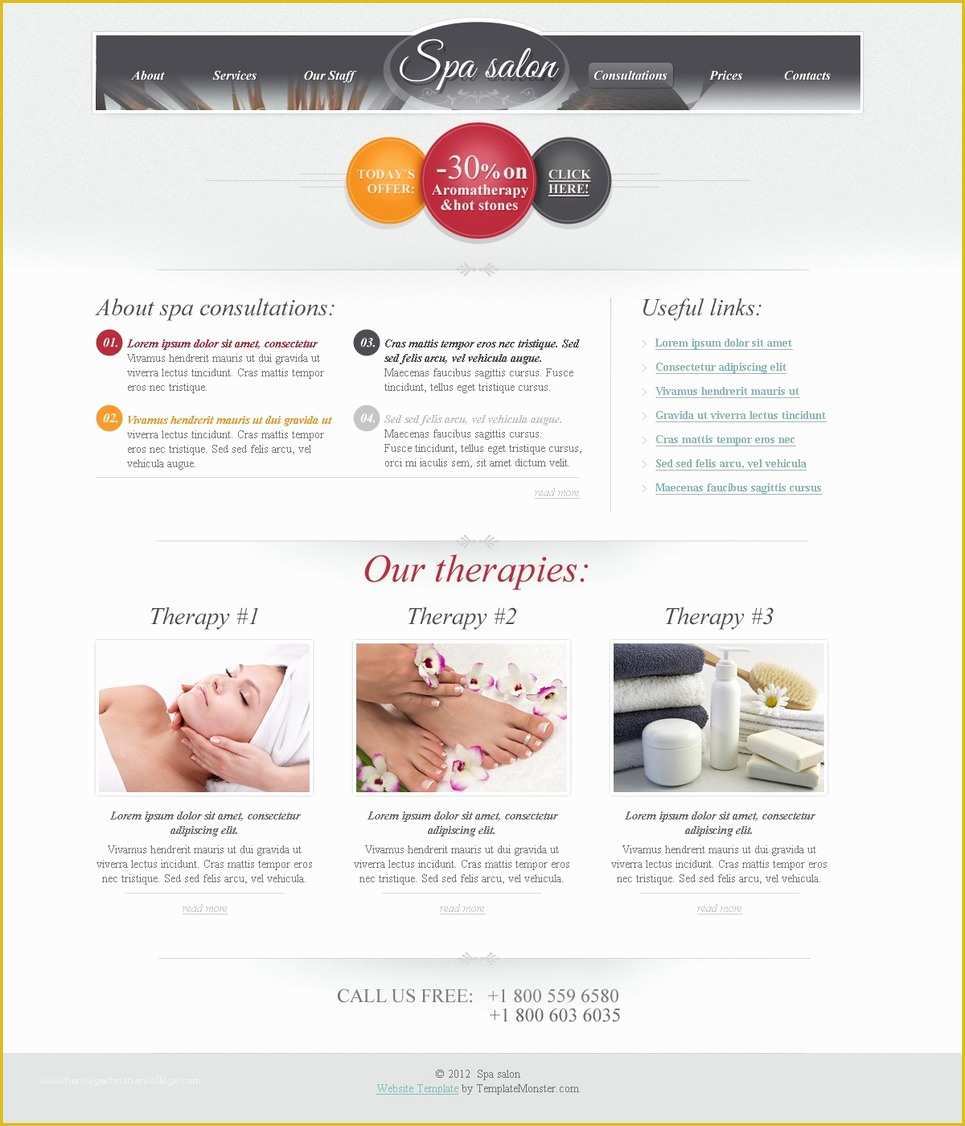 Hair Salon Website Design Templates Free Of Free HTML theme for Spa Salon Website