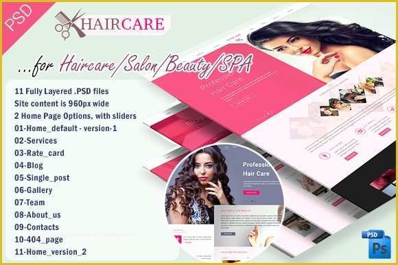 Hair Salon Website Design Templates Free Of Hair Care Salon Beauty Psd Template Website Templates