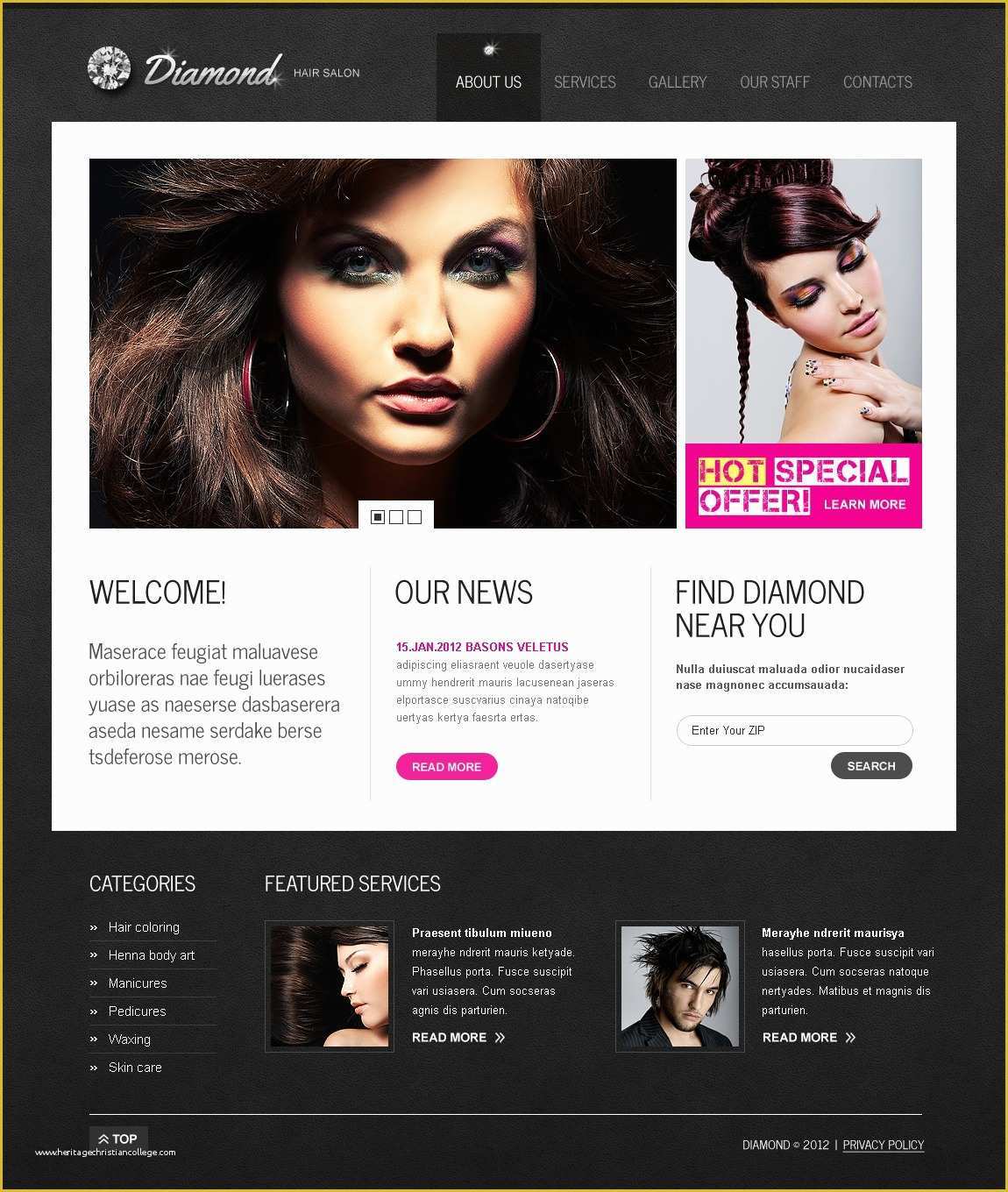 Hair Salon Website Design Templates Free Of Hair Salon Website Template