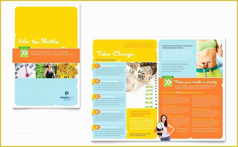 Half Fold Brochure Template Free Of Free Half Fold Brochure Template Weight Loss Clinic