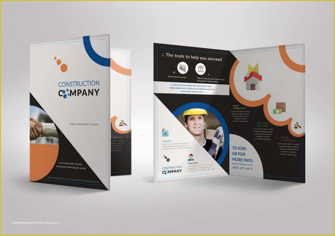 Half Fold Brochure Template Free Of Half Fold Brochure Template for Construction Pany