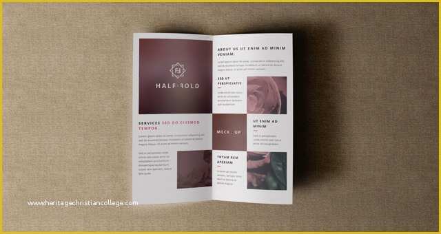 Half Fold Brochure Template Free Of Psd Bi Fold Mockup Template Vol4