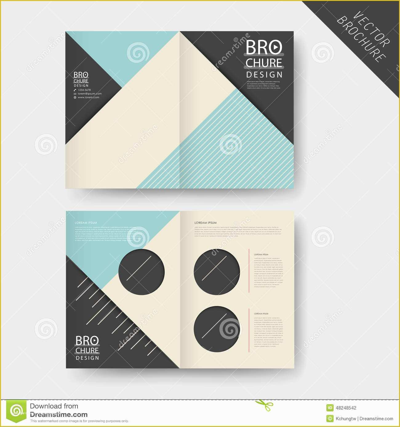 Half Page Flyer Template Free Of Modern Geometric Half Fold Brochure Stock Vector