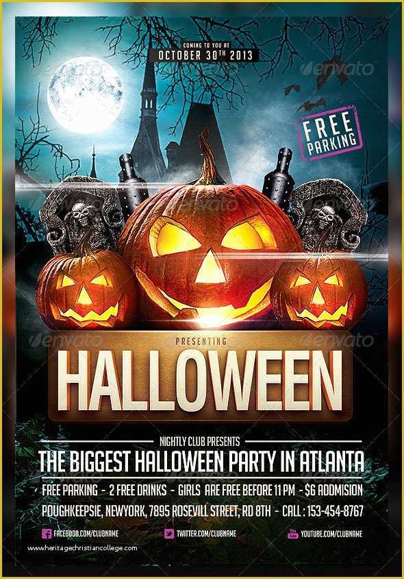 Halloween Flyer Template Free Of 60 Premium &amp; Free Psd Halloween Flyer Templates