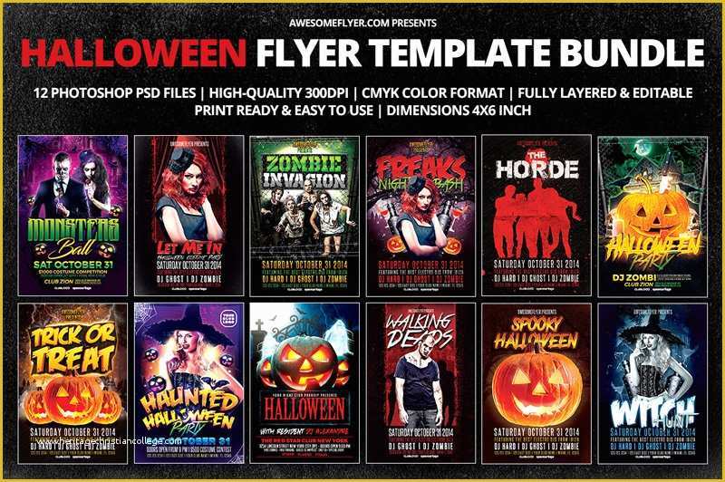 Halloween Flyer Template Free Of Halloween Flyer Template Bundle for Shop