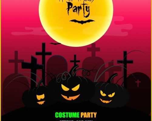 Halloween Flyer Template Free Of Halloween Party Flyer Template Costume Party Vector