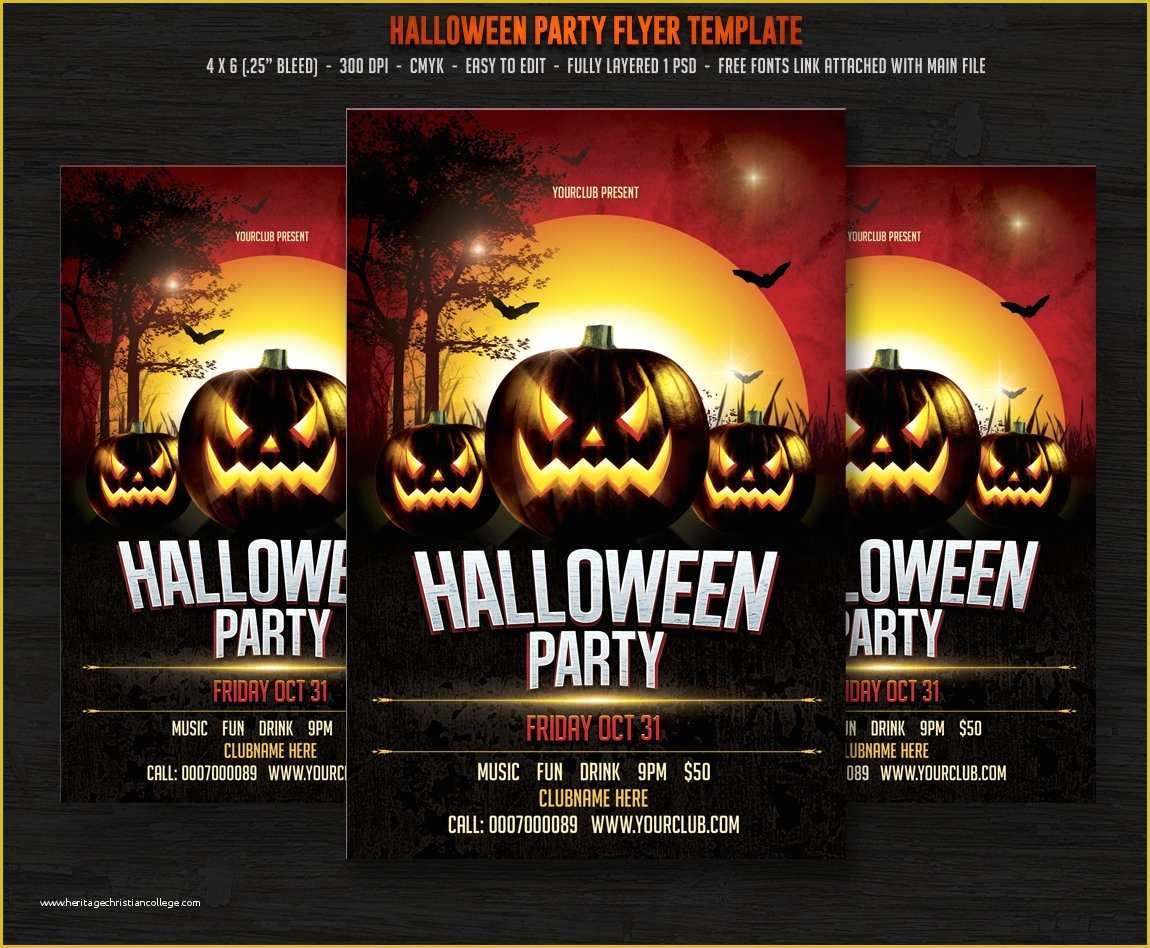 Halloween Flyer Template Free Of Halloween Party Flyer Templates Creative Market