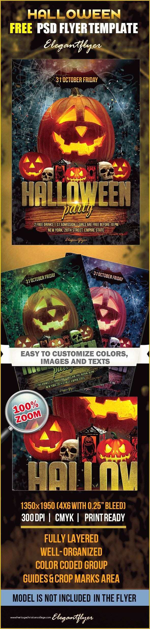 Halloween Flyer Template Free Of Halloween Party – Free Flyer Psd Template – by Elegantflyer