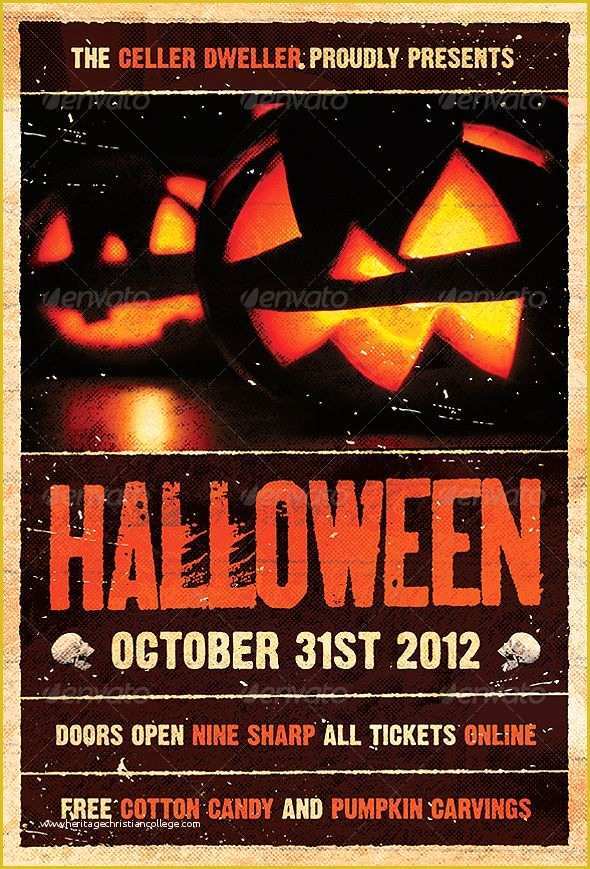 Halloween Flyer Template Free Of Pumpkin Head Halloween Flyer Template