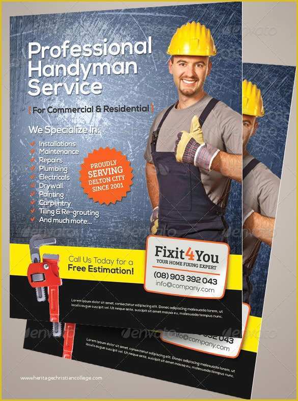 Handyman Flyer Template Free Of 15 Best Handyman Flyer Templates & Designs