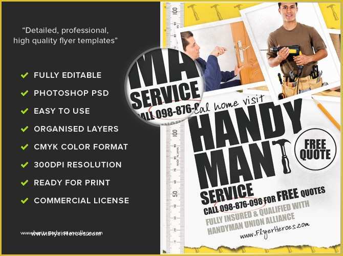 Handyman Flyer Template Free Of Handyman Flyer Template Flyerheroes