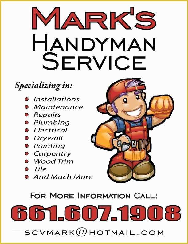 Handyman Flyer Template Free Of Handyman Flyers Houses Plans Designs