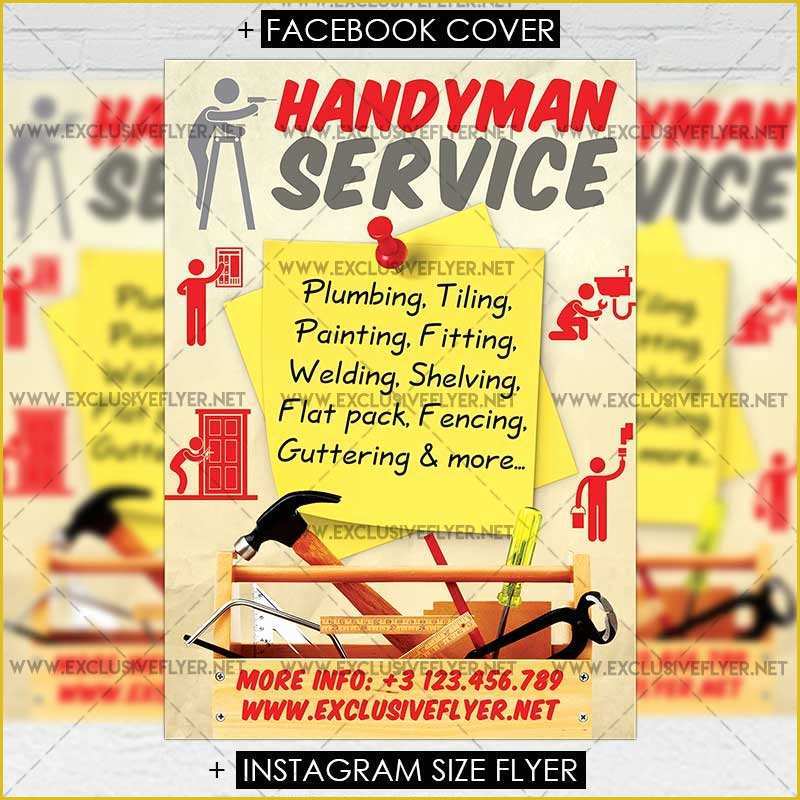 Handyman Flyer Template Free Of Handyman Service – Premium A5 Flyer Template