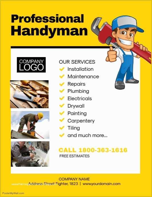 Handyman Flyer Template Free Of Handyman Services Flyer Promotion Template