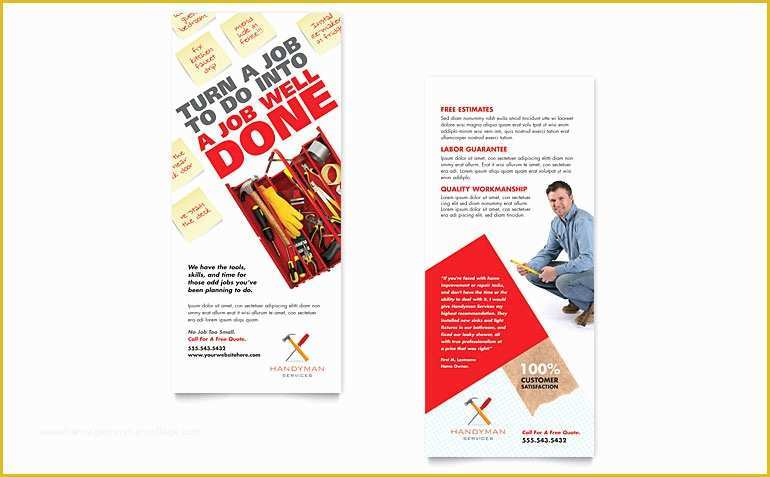Handyman Flyer Template Free Of Handyman Services Rack Card Template Word &amp; Publisher