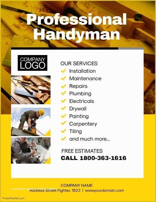 Handyman Flyer Template Free Of Professional Handyman Flyer Poster Template