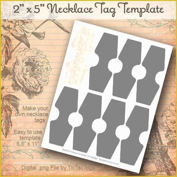 Hang Tag Template Free Of Instant Download Necklace Hang Tag Template Collage Set Png