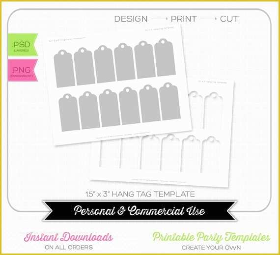 Hang Tag Template Free Of Items Similar to 1 5 X 3 Inch Hang Tag Template Instant