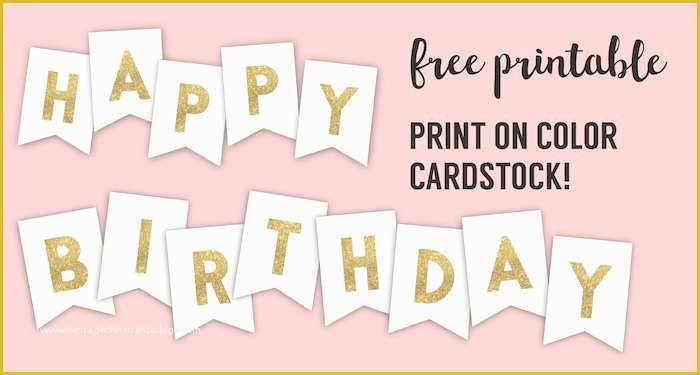 Happy Birthday Banner Template Free Of Happy Birthday Banner Printable Template Paper Trail Design