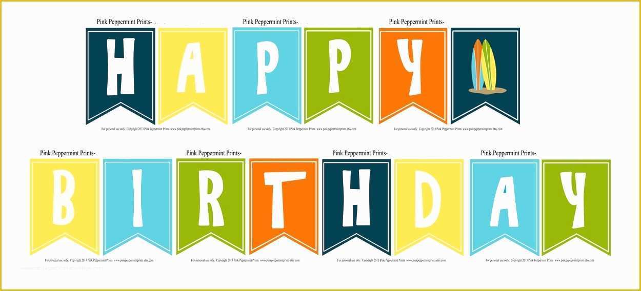 Happy Birthday Banner Template Free Of Happy Birthday Banner Template Printable Printable 360