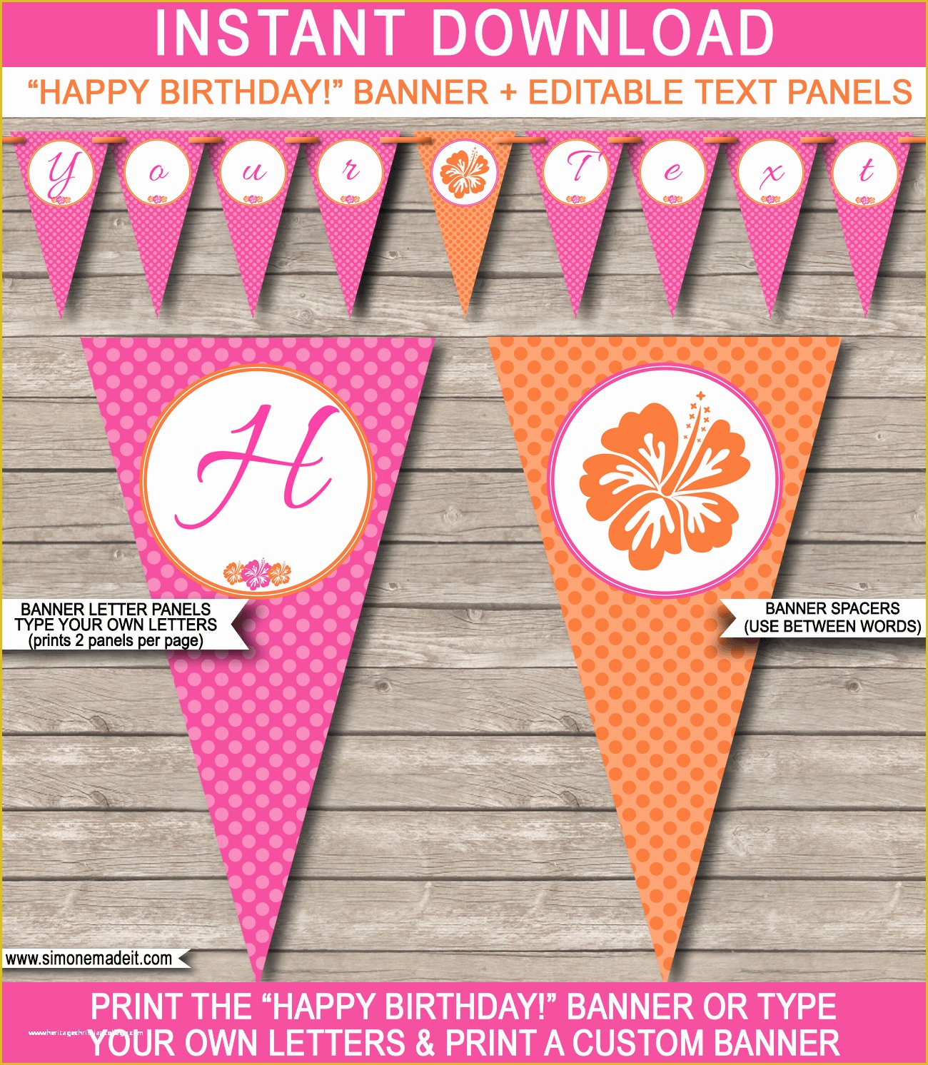 Happy Birthday Banner Template Free Of Hawaiian Luau Party Banner Template