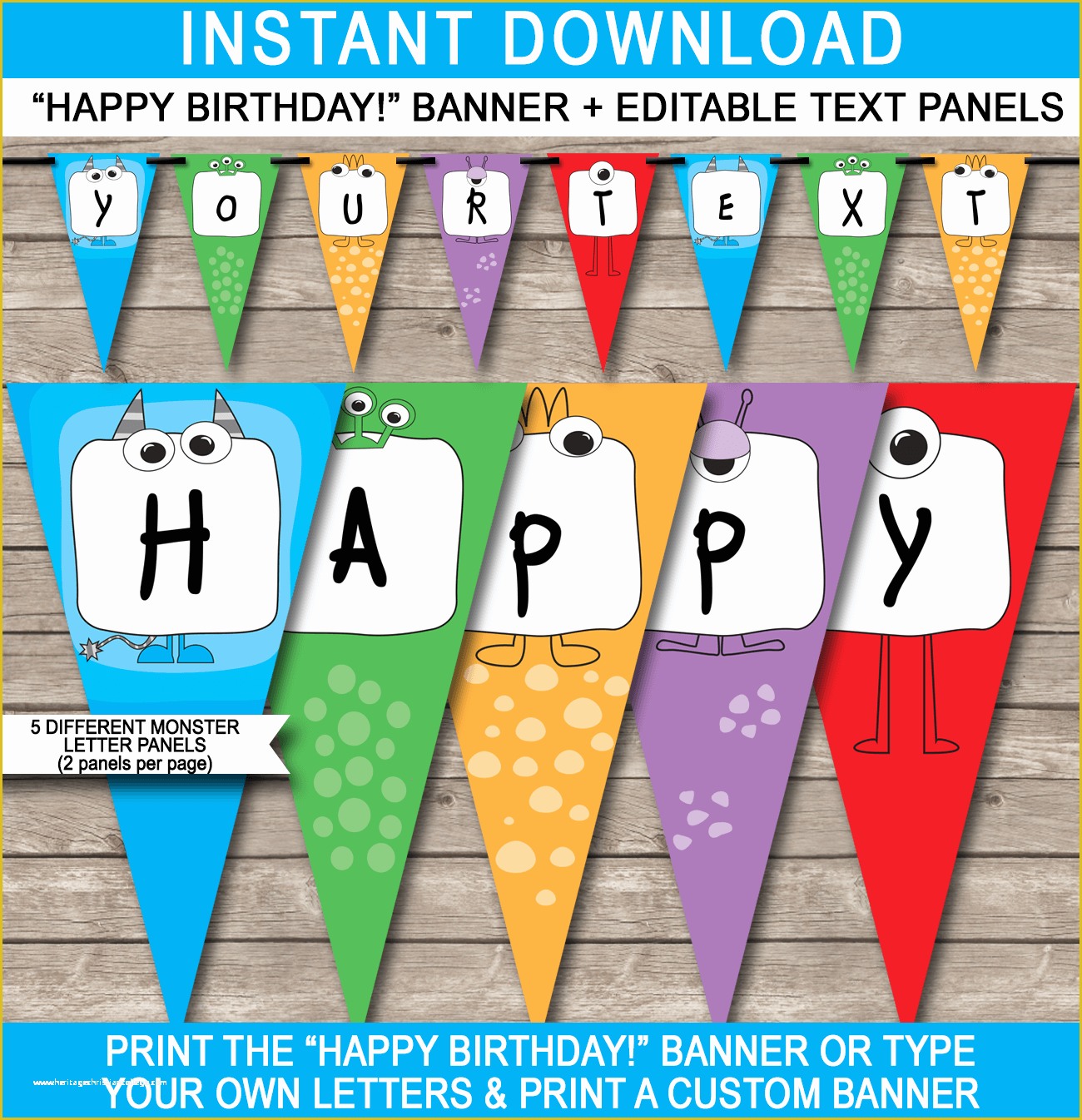 Happy Birthday Banner Template Free Of Monster Party Banner Template Birthday Banner