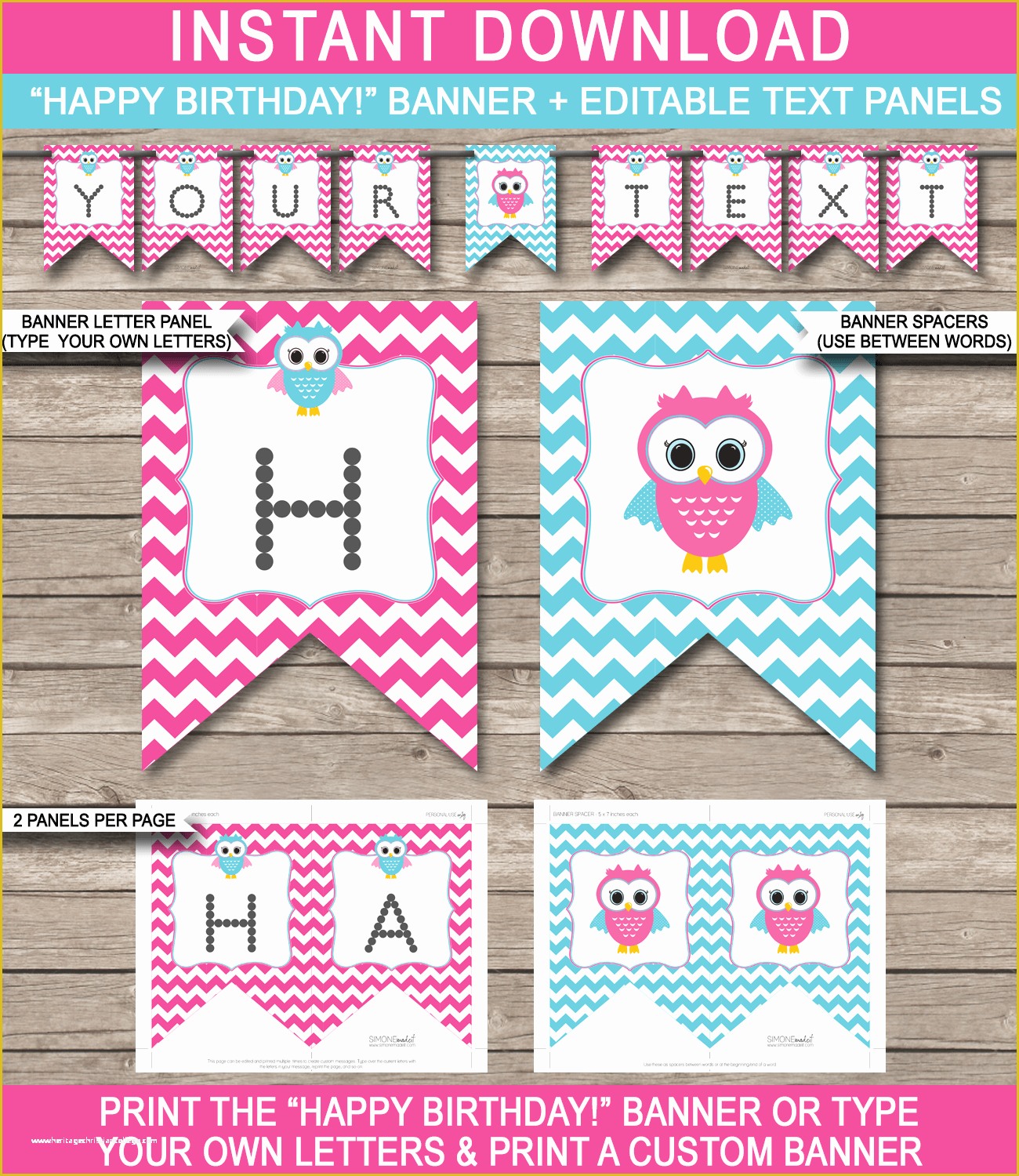Happy Birthday Banner Template Free Of Owl Birthday Banner Template Birthday Banner