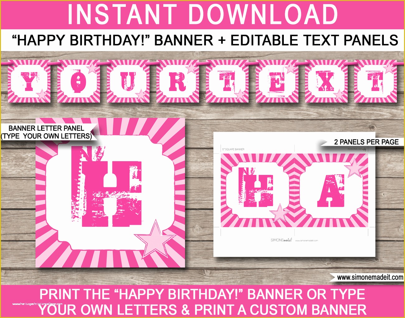 Happy Birthday Banner Template Free Of Rockstar Party Banner Template Bunting Editable