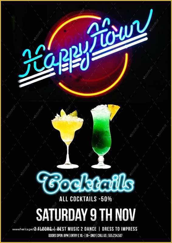 Happy Hour Flyer Template Free Of 17 Happy Birthday Flyers Psd Birthday Party Flyer