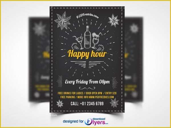 Happy Hour Flyer Template Free Of Flyer