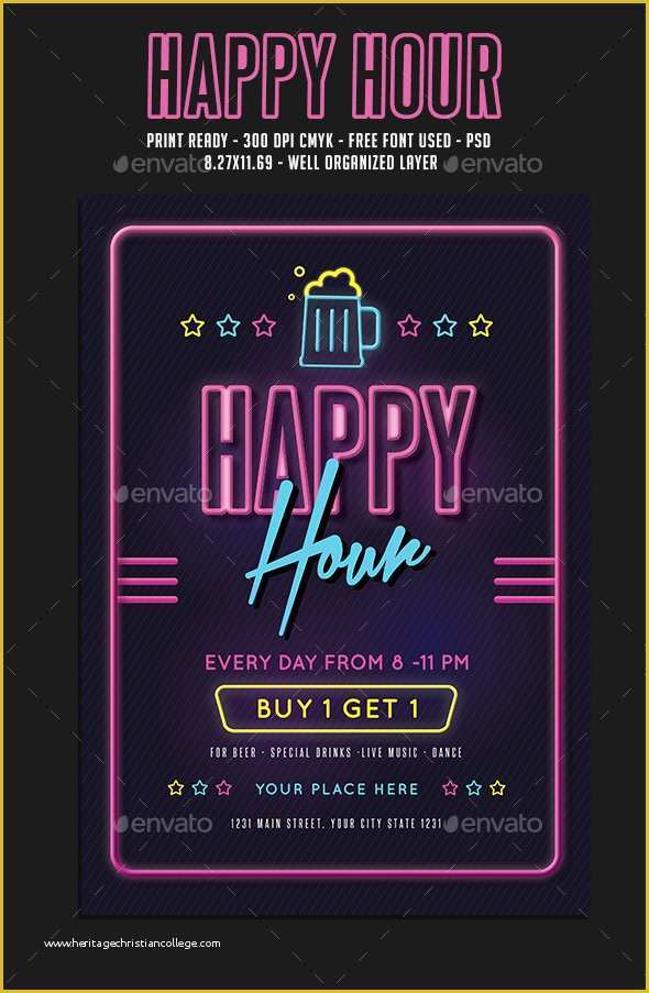 Happy Hour Flyer Template Free Of Happy Hour Beer event by Guuver